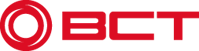 Das Unternehmenslogo von BCT ist in roter Schrift auf weißen Hintergrund gestaltet